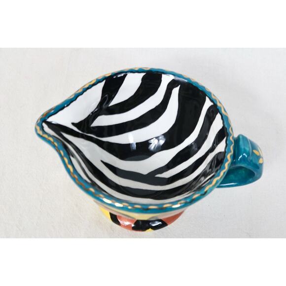 With Love Joanne Delomba For Lotus Gravy Boat Multi Retro Serveware Handcrafted - Picture 2 of 5